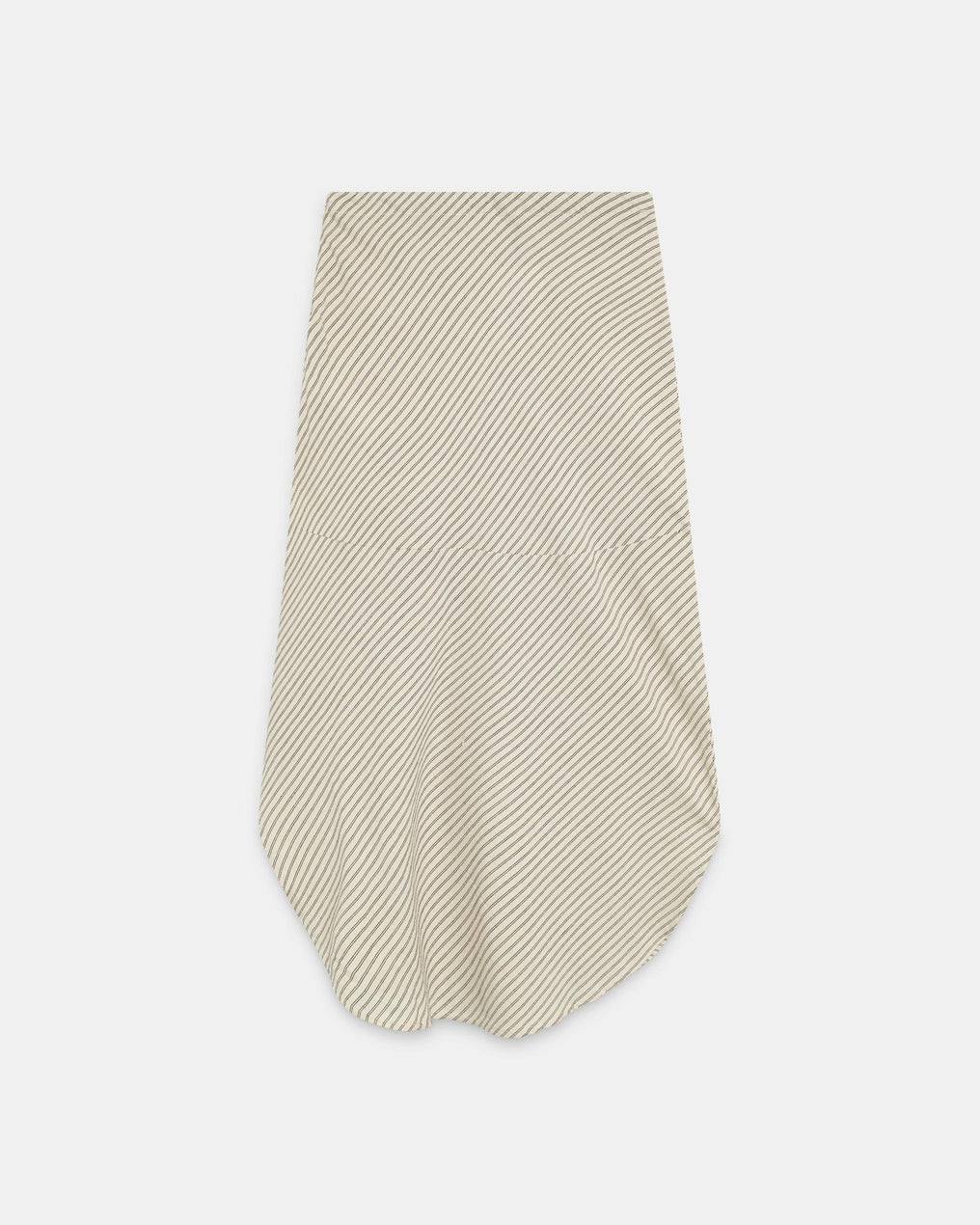 Saia branca com estampado de riscas diagonais