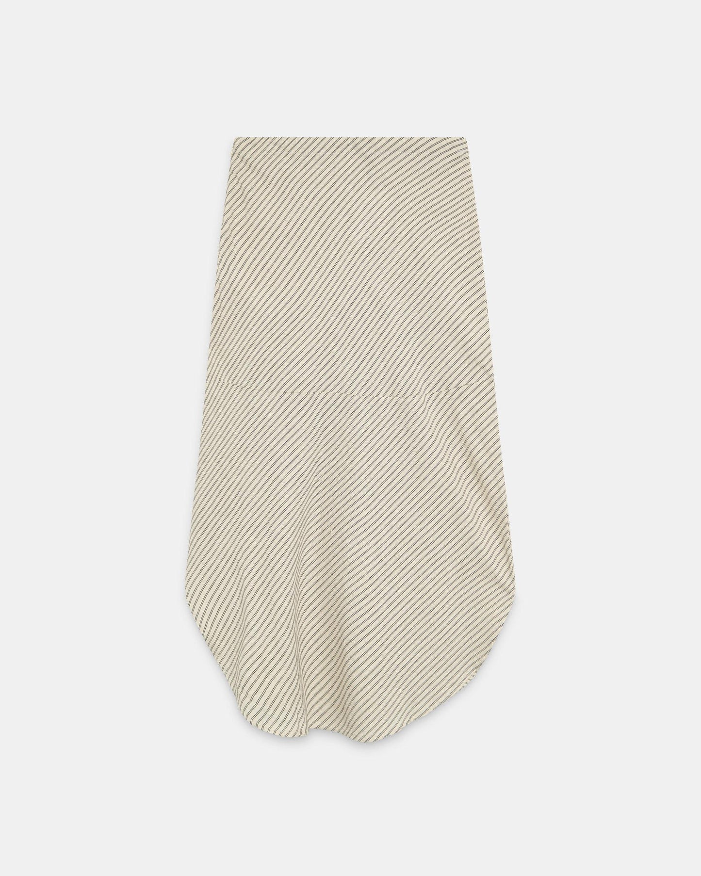 Saia branca com estampado de riscas diagonais