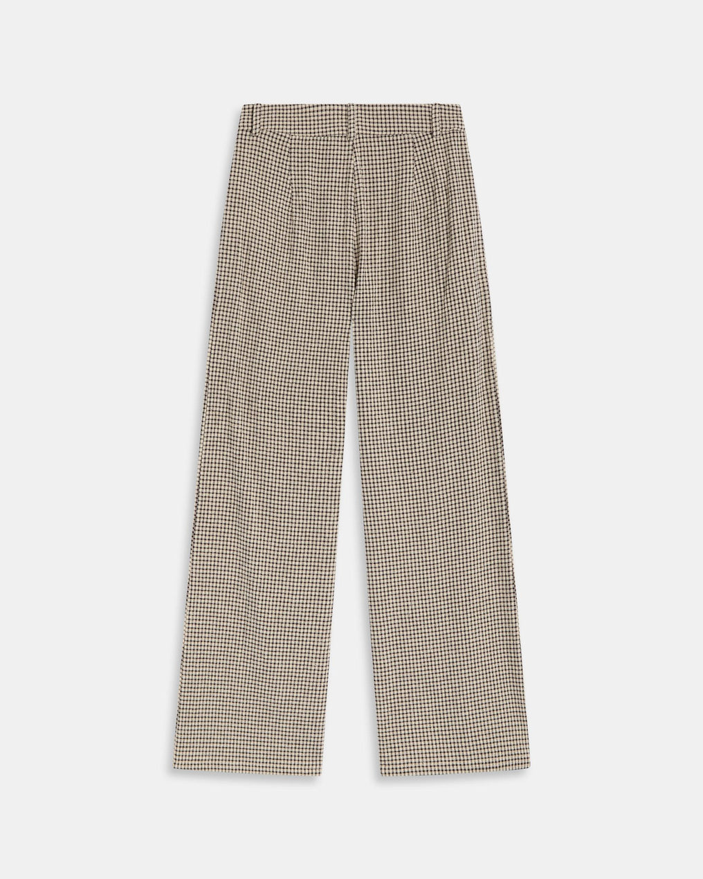 Pantalon Carreaux Poches Seersucker Beige
