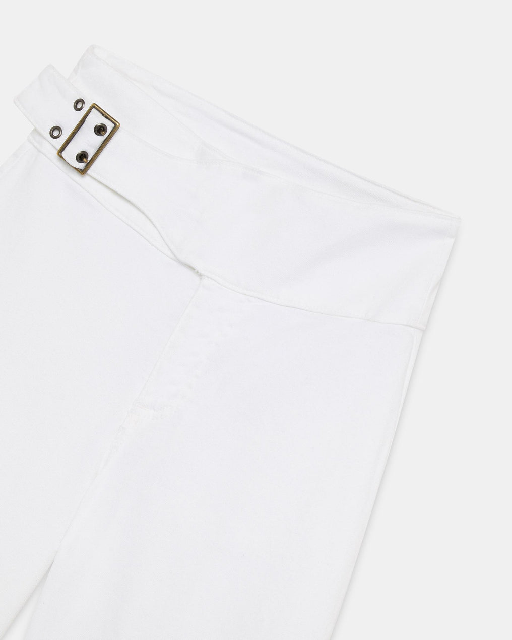 Jeans Cinturón Hebilla Lateral Blanco