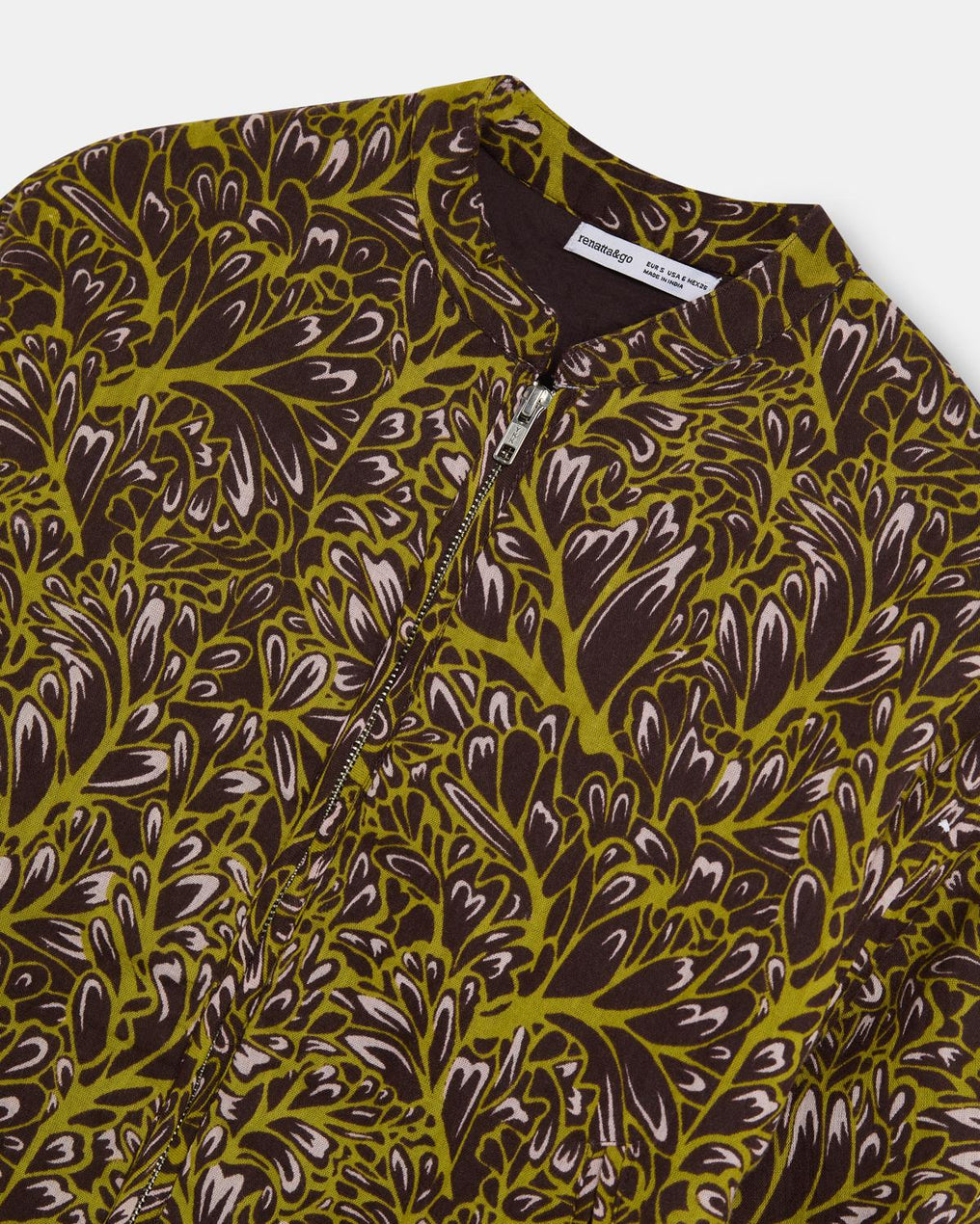 Chaqueta Bomber Estampado Marrón