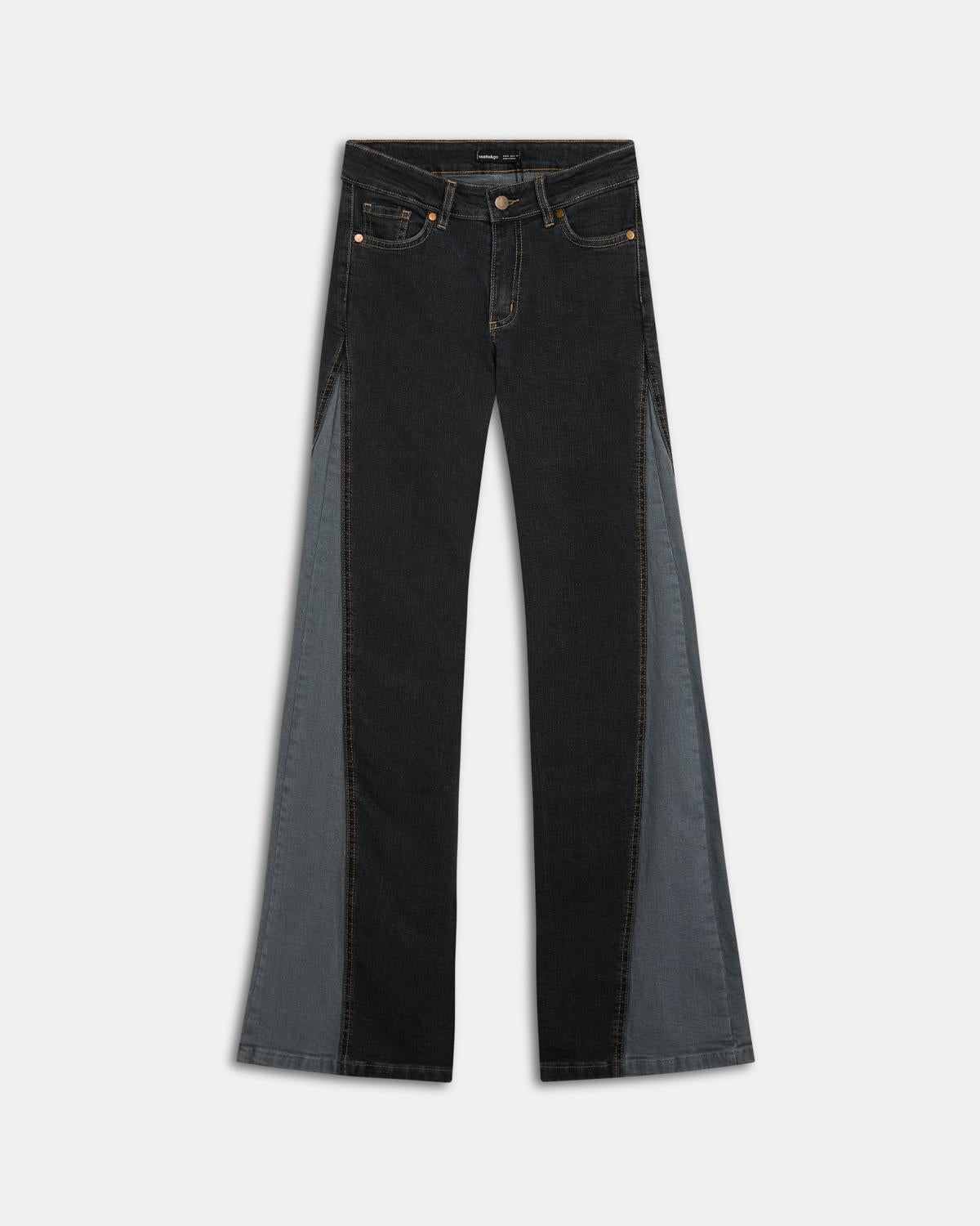 Jeans Cunhas Lateral Preto