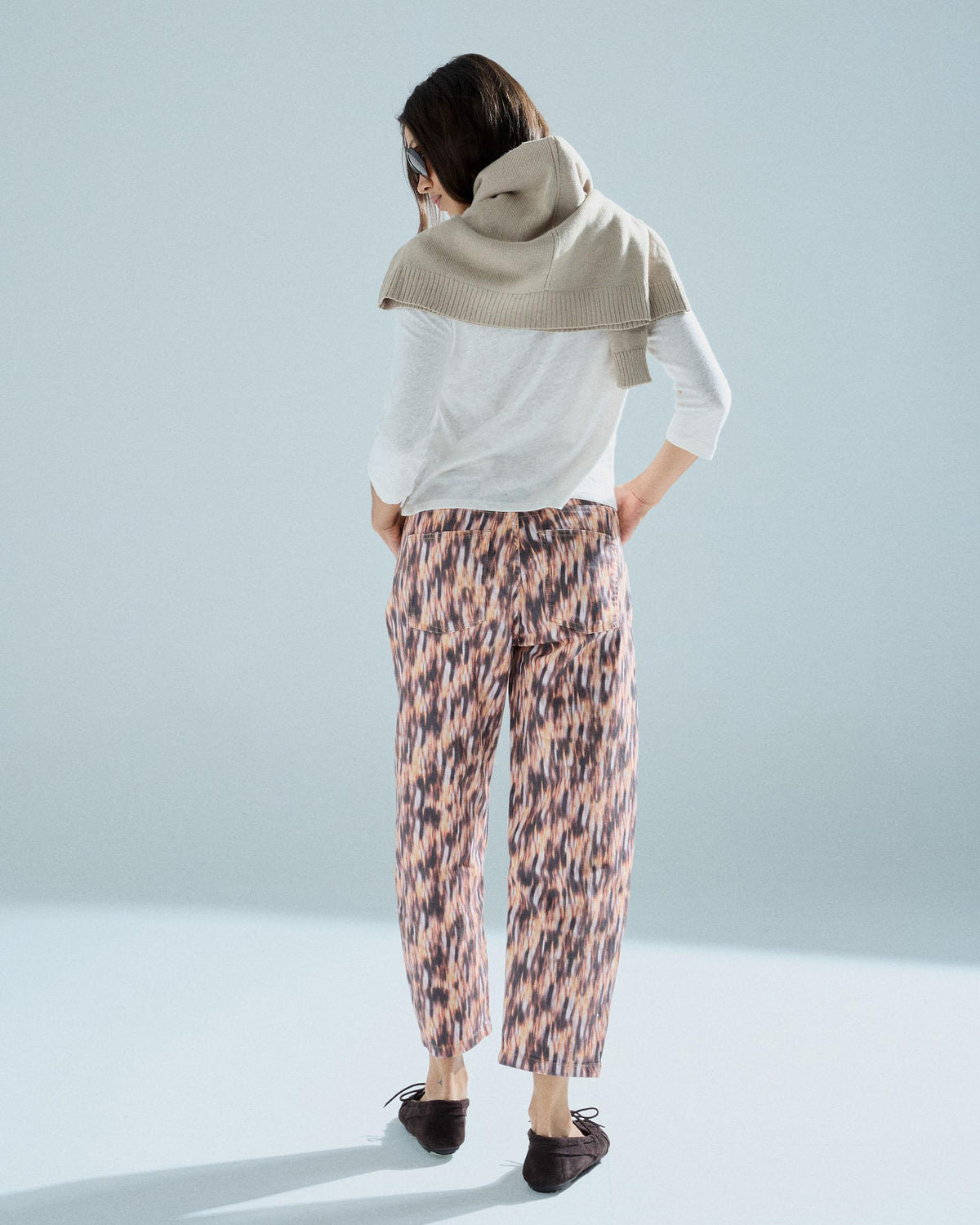 Jeans Estampado Bolsillos Desflecados Multicolor