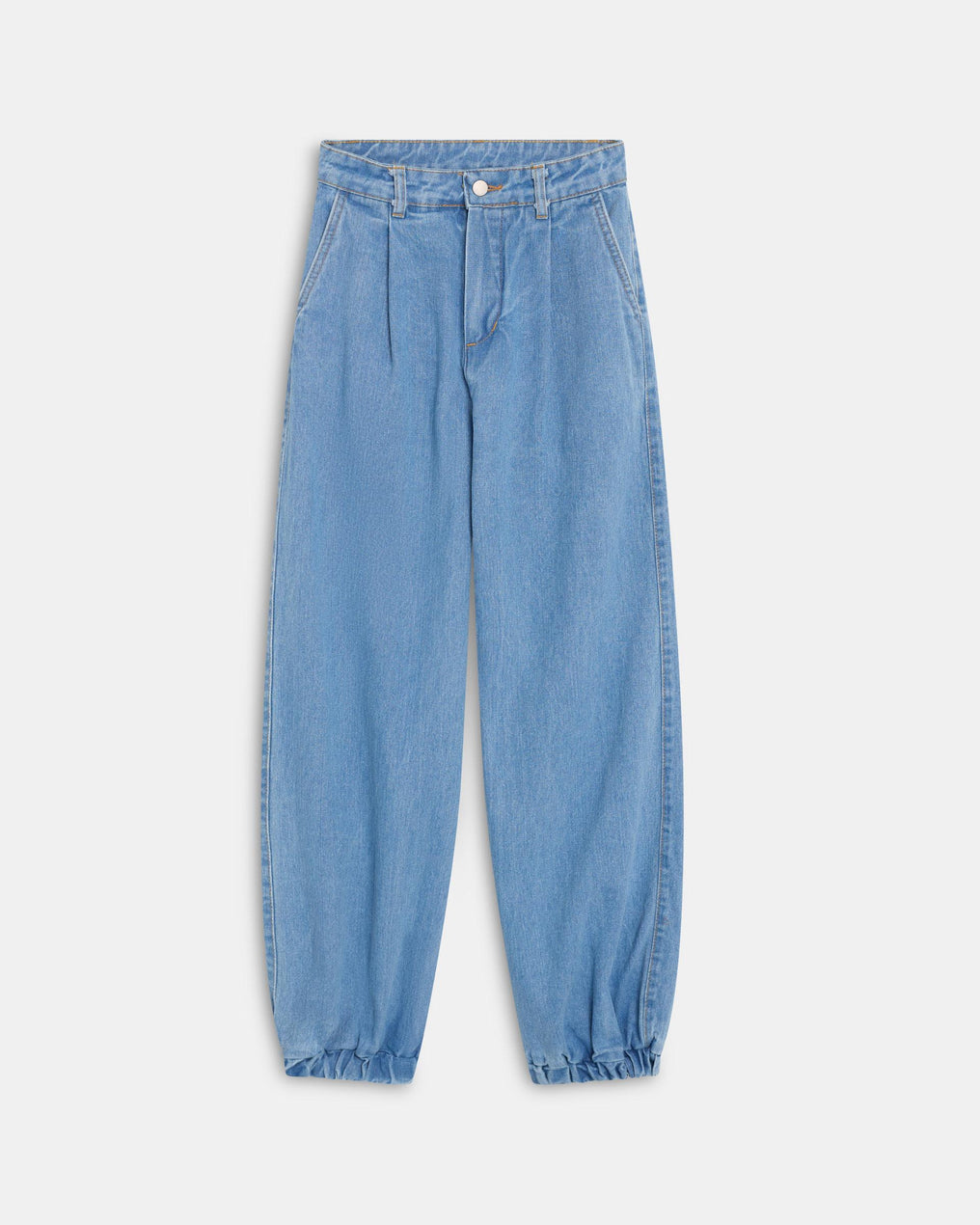 Jeans Bombacho Pregas Azul