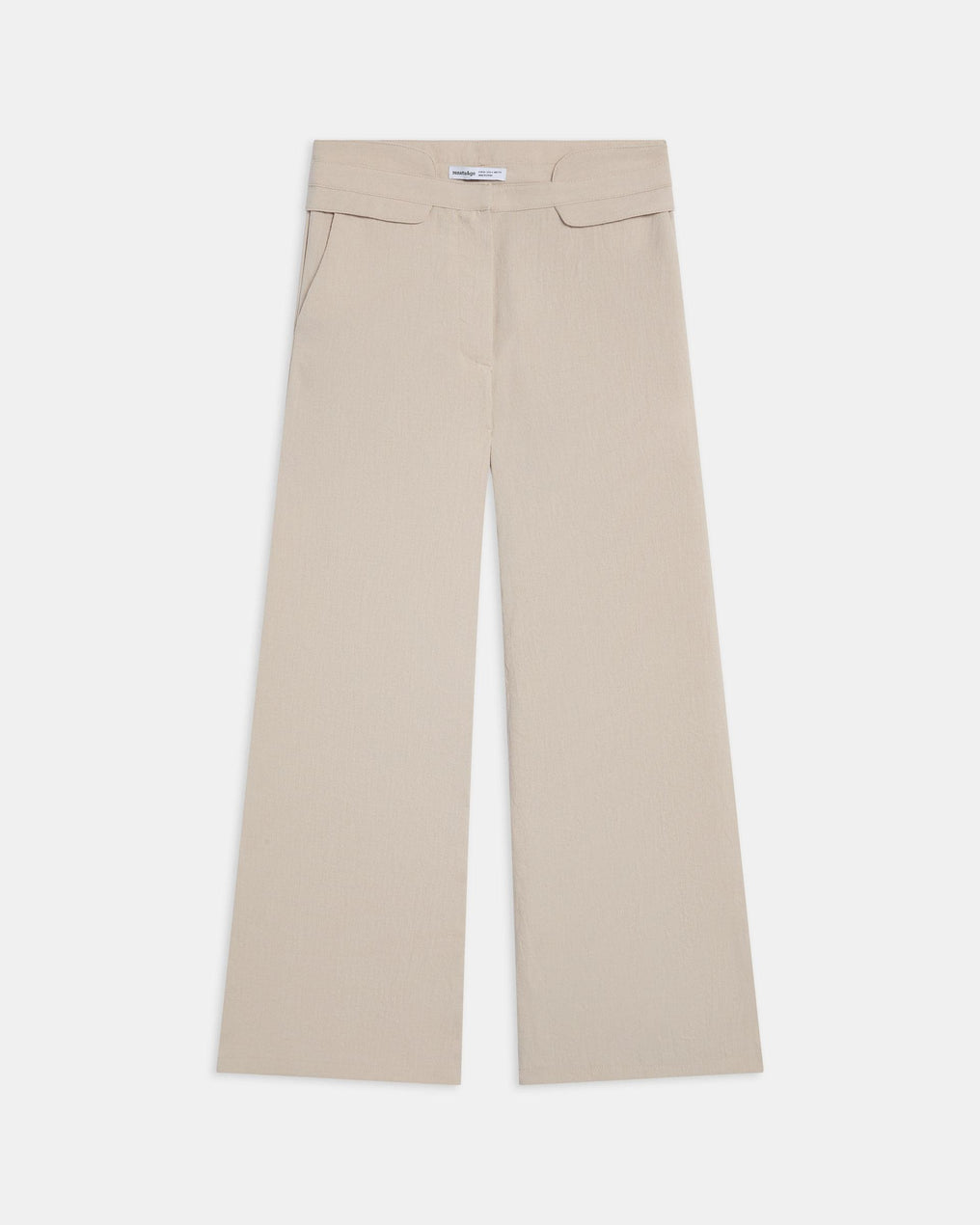 Pantalon Détail Taille Écru