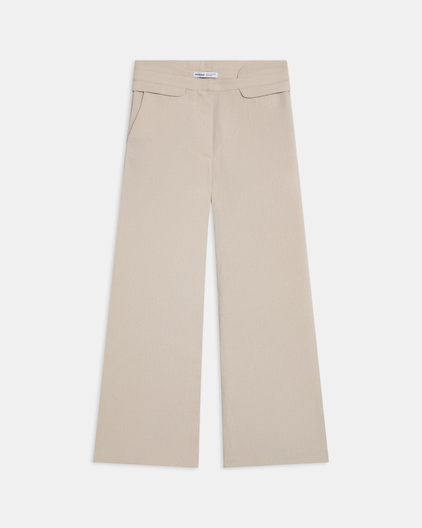 Pantalon Détail Taille Écru