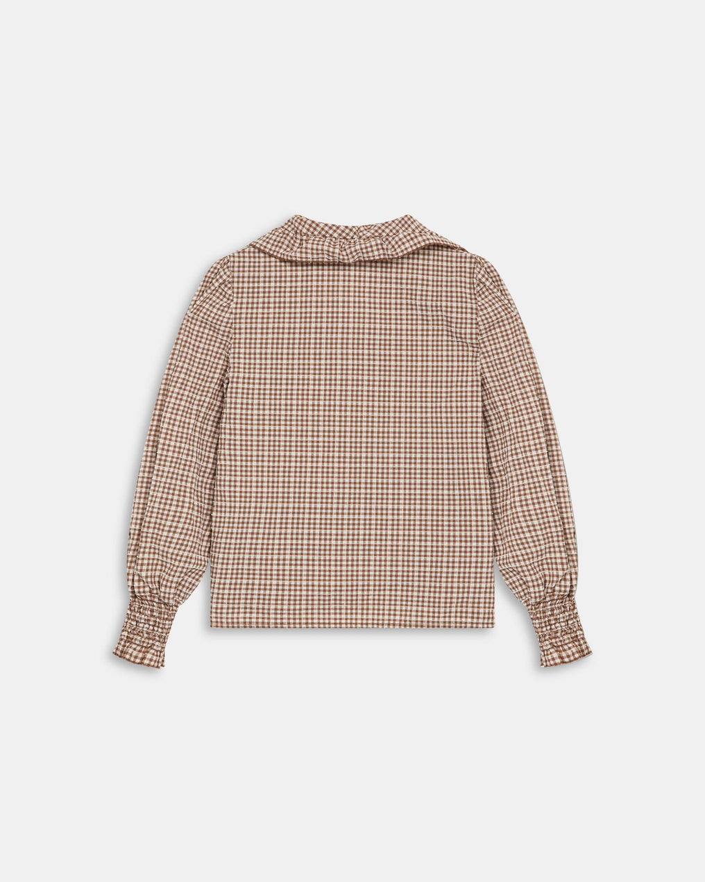 Blusa Folho Gola Vichy Castanho