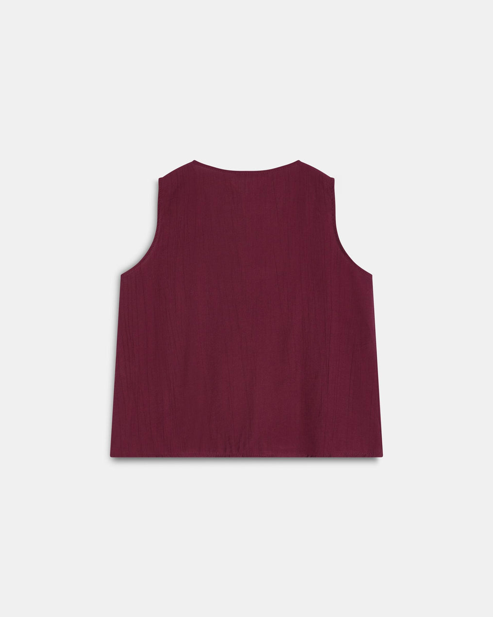 Blusa Sin Mangas Volantes Escote V Granate