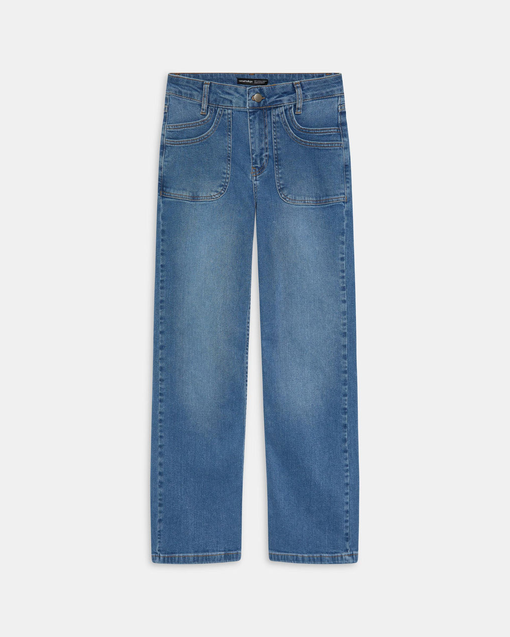 Jeans Cós Duplo Bolso Azul