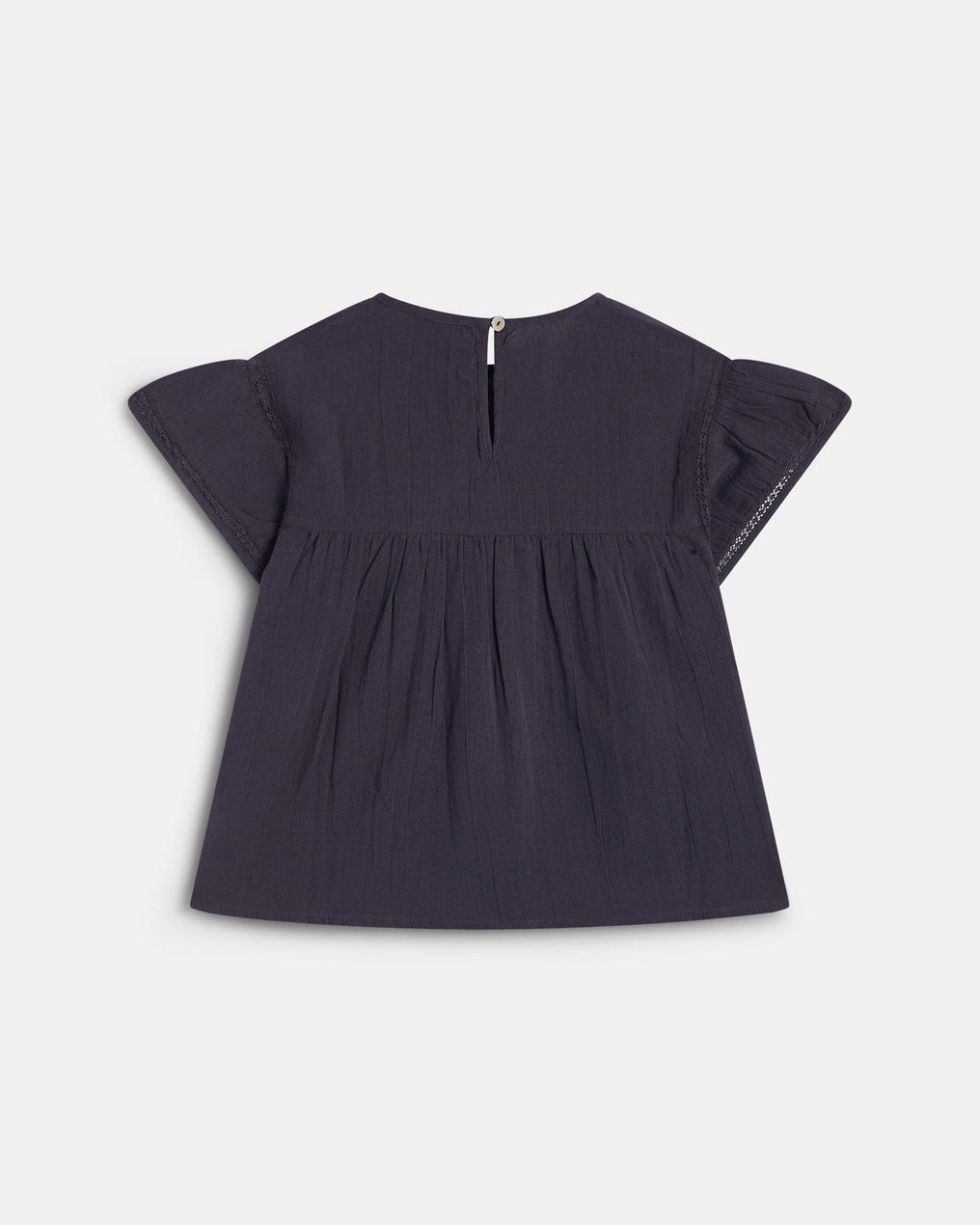 Blouse Manches Courtes Dentelle Avant Anthracite