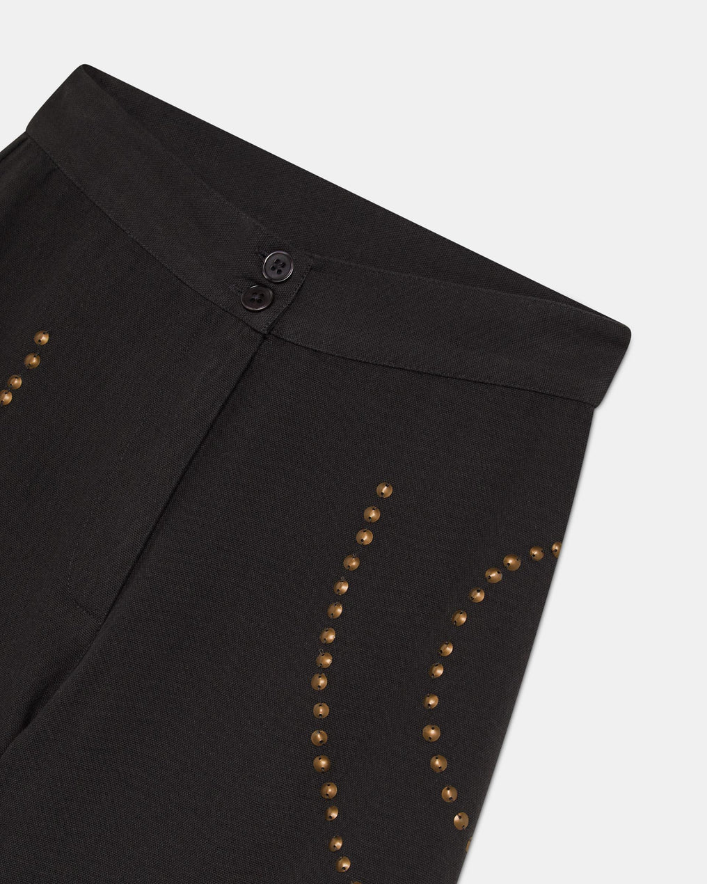 Calças com tachas em espiral na cor antracite