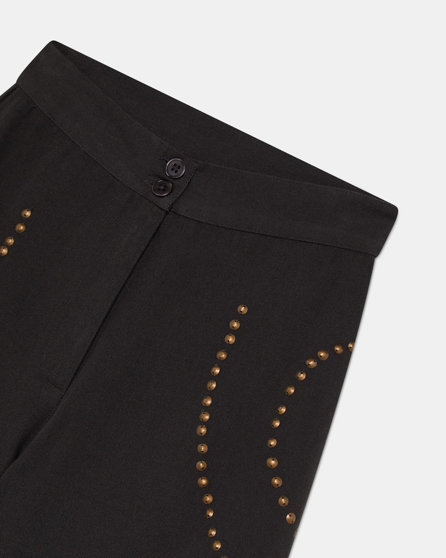 Calças com tachas em espiral na cor antracite