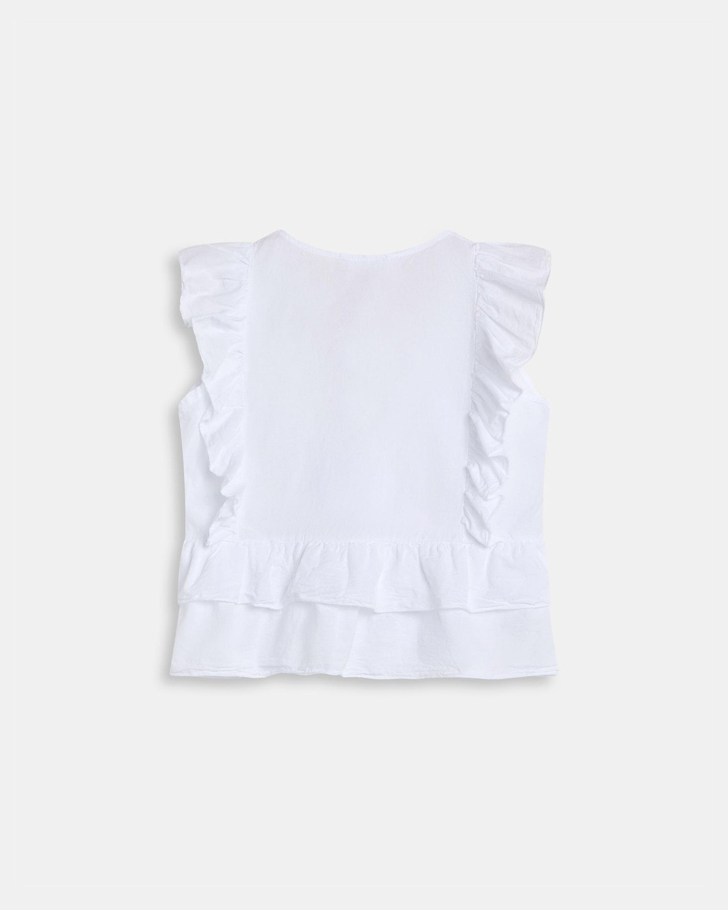 Blusa Cruzada Folhos Branca