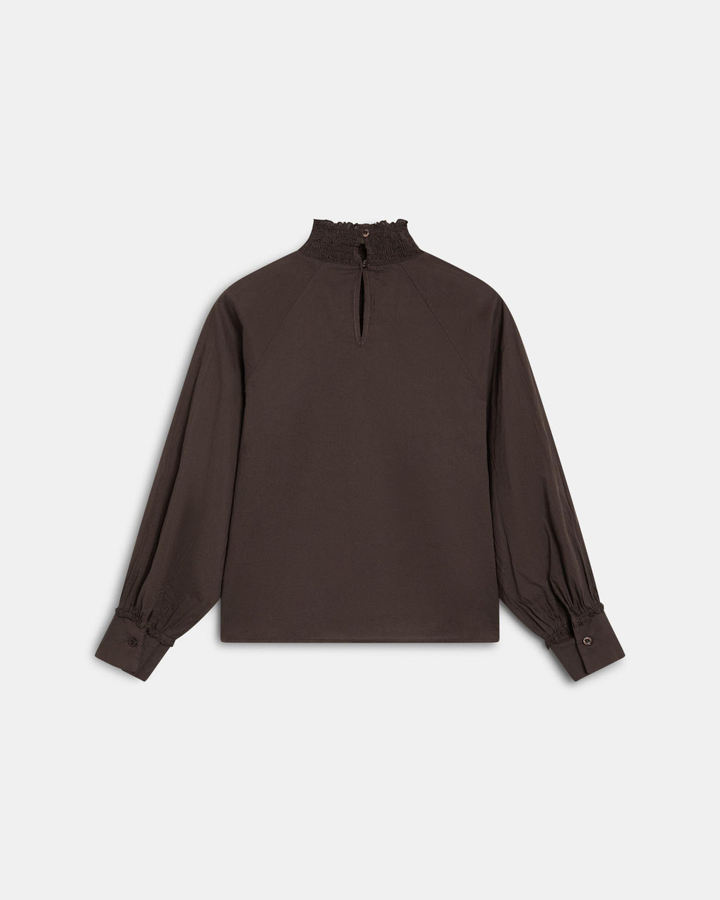 Blusa Cuello Engomado Marrón
