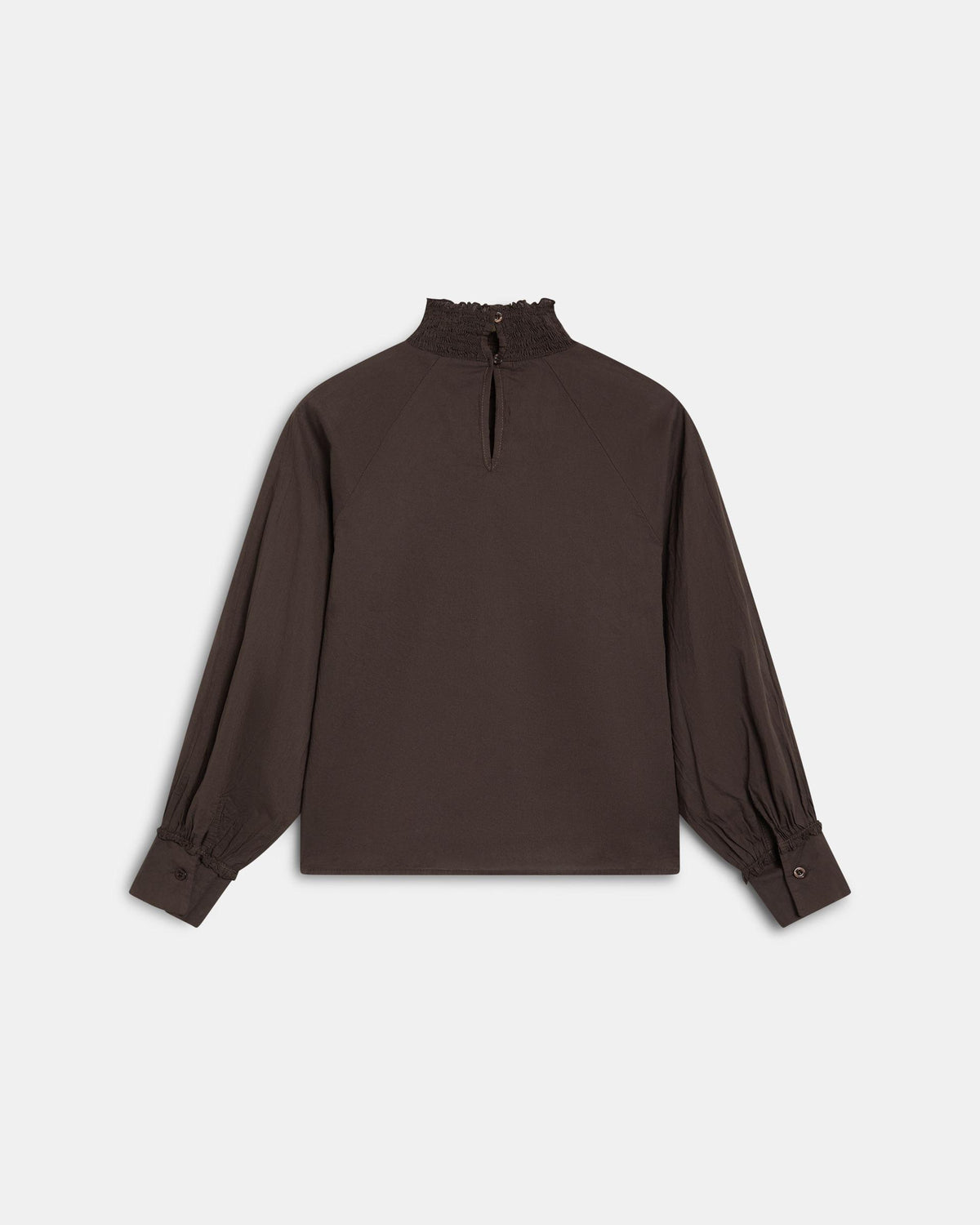 Blusa Cuello Engomado Marrón