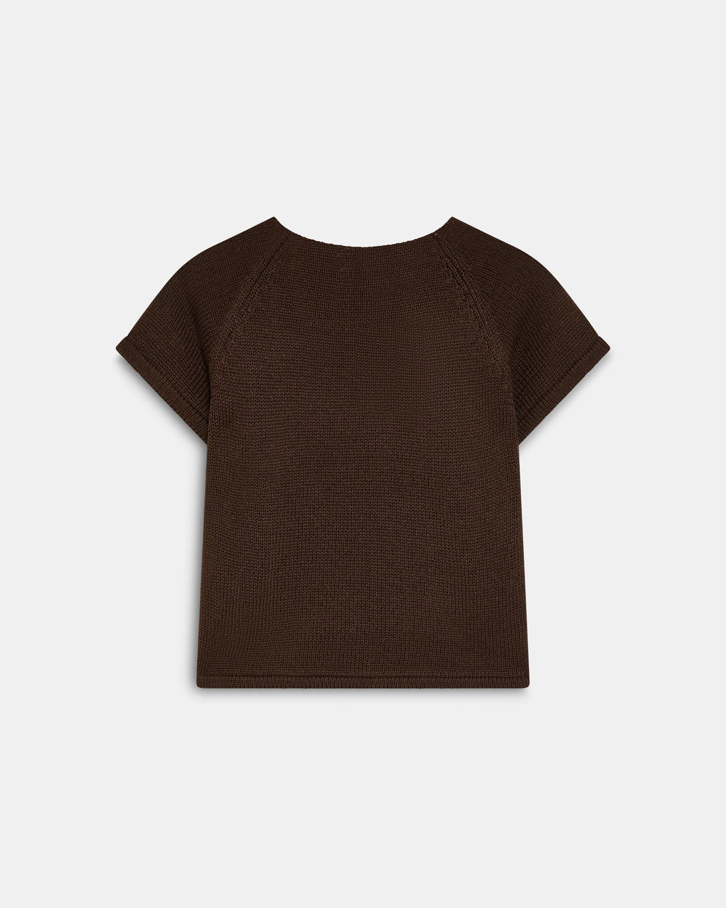 Brown Short Sleeve Knit Top