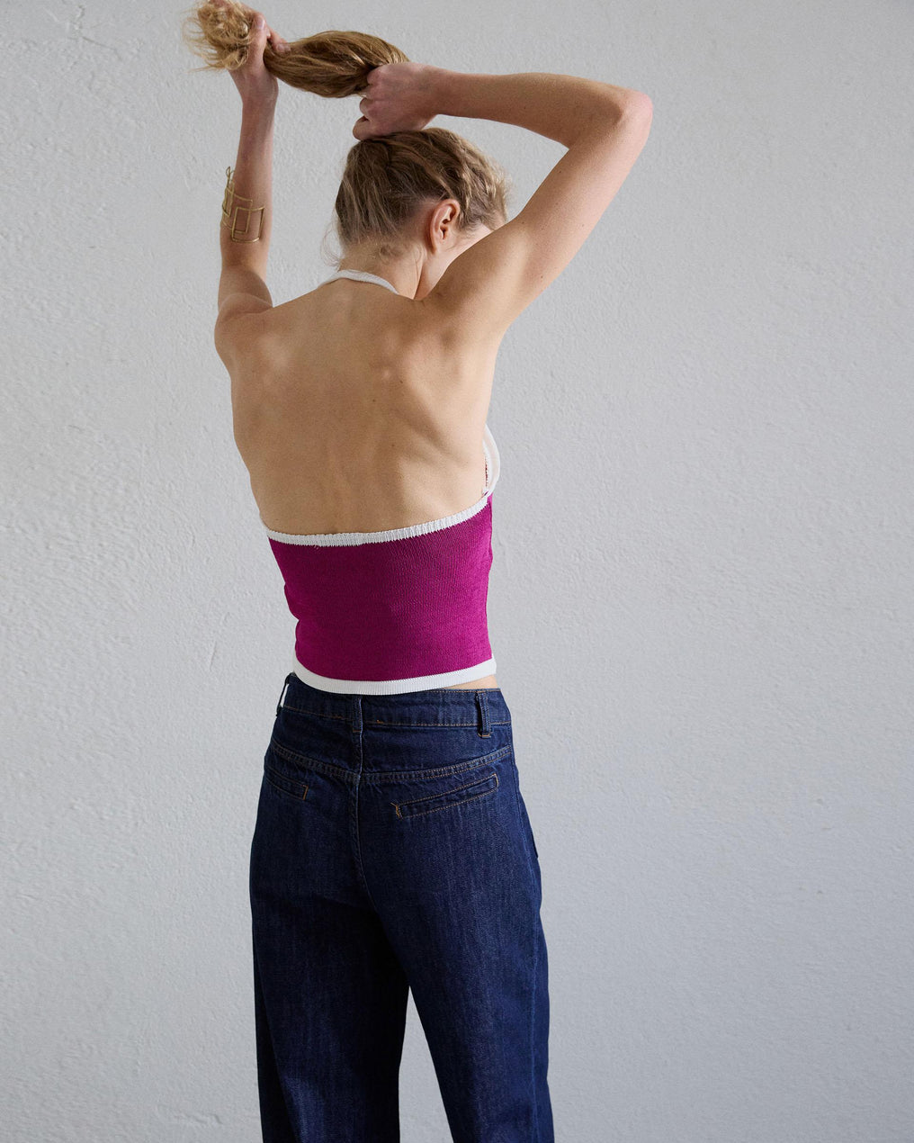 Contrast Fuchsia Halter Top
