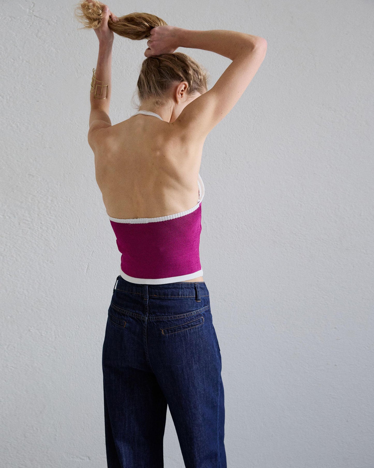 Contrast Fuchsia Halter Top
