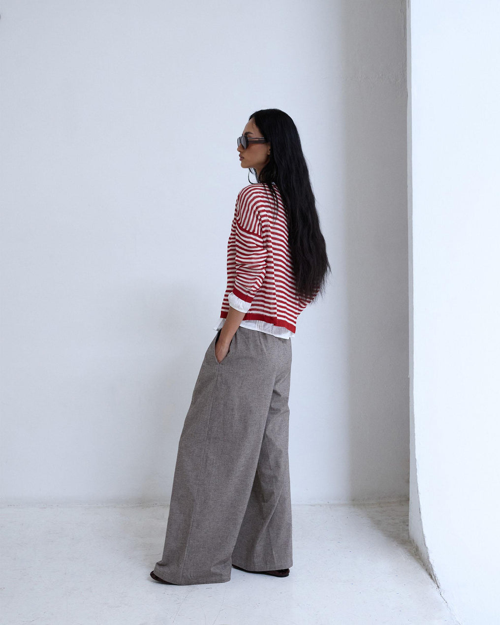 Pantalón Triple Pinza Espiga Taupe