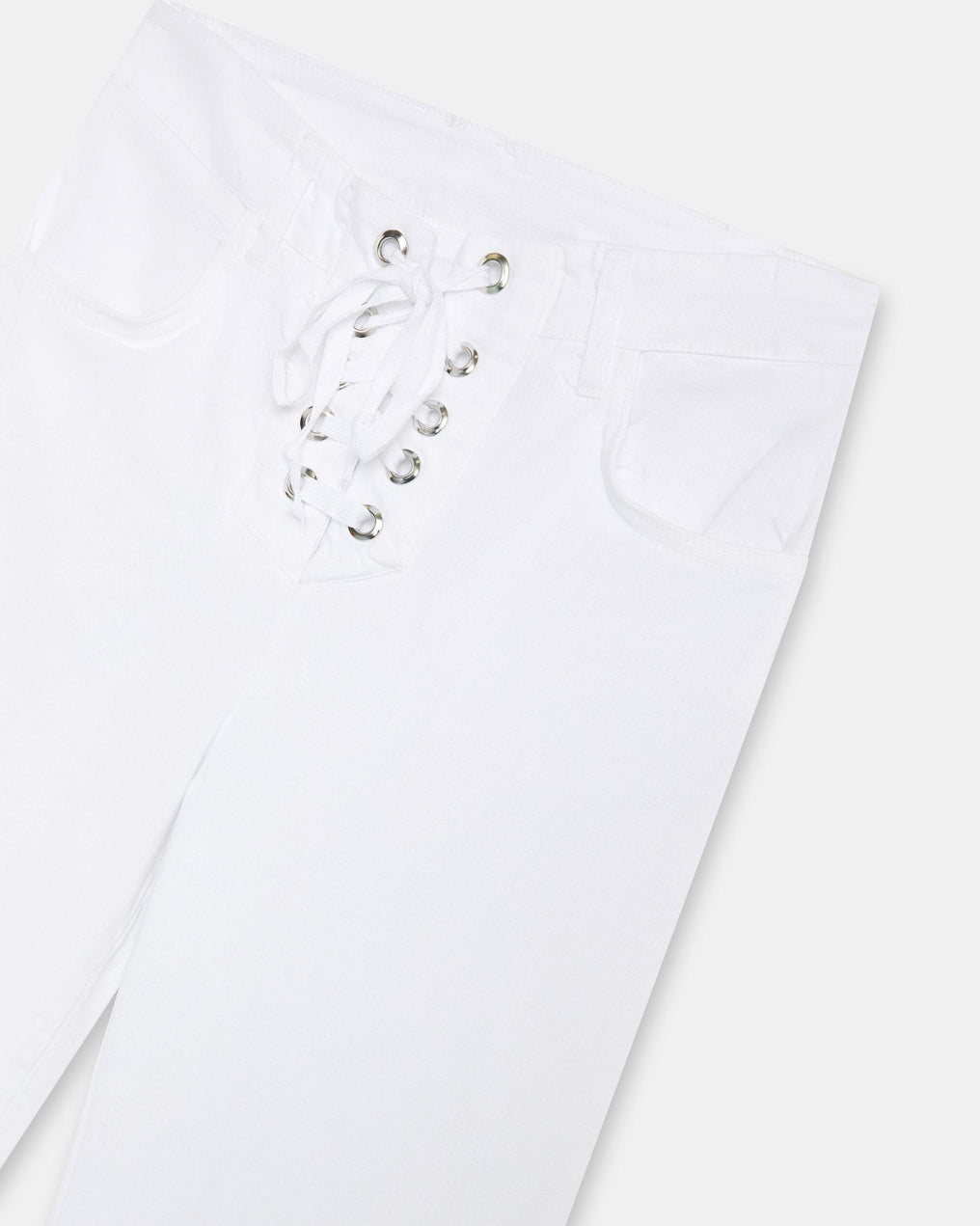 Jeans Eyelets Lazada Blanco