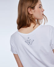 Camiseta Dibujo Mariposa Blanco - 2