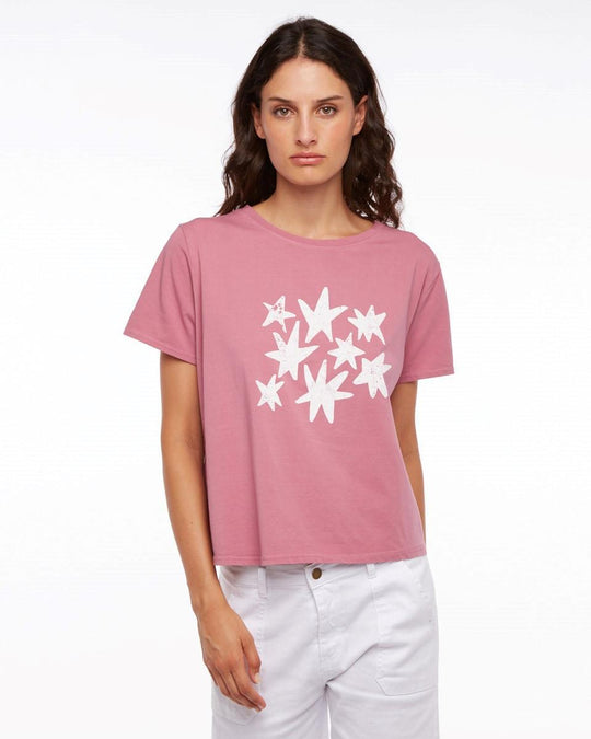 Camiseta Manga Corta Estrellas Rosa - 2