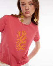 Camiseta Manga Corta Coral Rosa - 4
